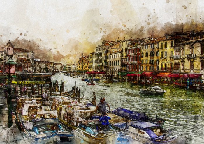 Venice Grand Canal Venezia Boats Italian Water